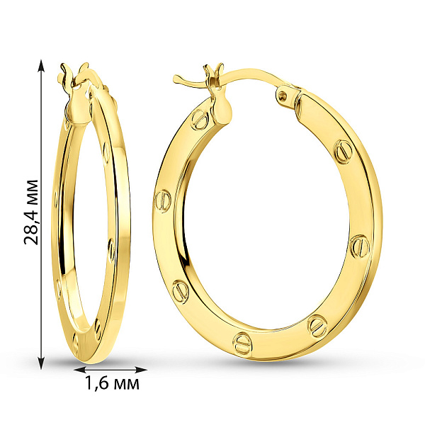Золотые серьги кольца (арт. 109578/25ж) – изображение 4