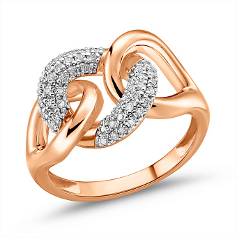 Каблучка з червоного золота з діамантами (арт. К011518020)