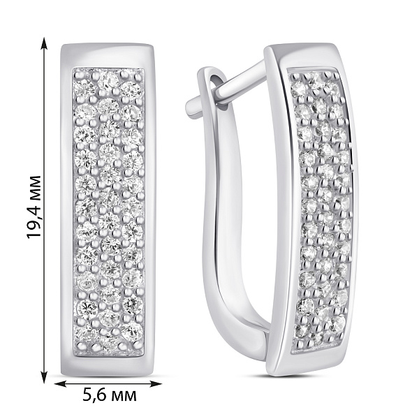 Срібні сережки з фіанітами (арт. 7502/С2Ф/337) – зображення 2