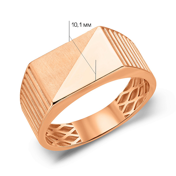 Золотая печатка без камней (арт. 180521) – изображение 2