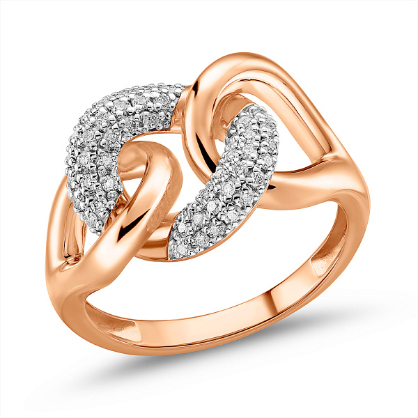 Каблучка з червоного золота з діамантами (арт. К011518020) – зображення 1