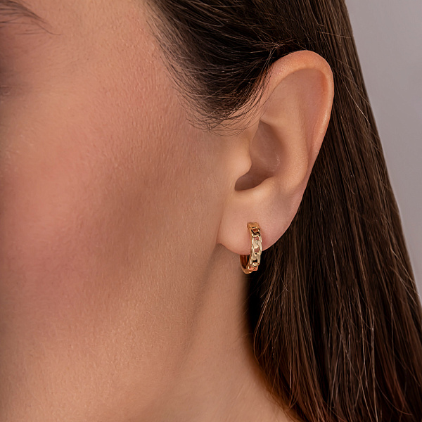 Серьги-кольца Звенья из желтого золота (арт. 110703ж) – изображение 2