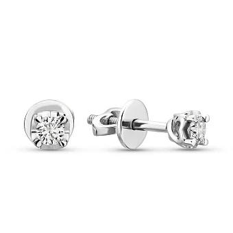 Пусети з білого золота з діамантами (арт. Т011052015б)