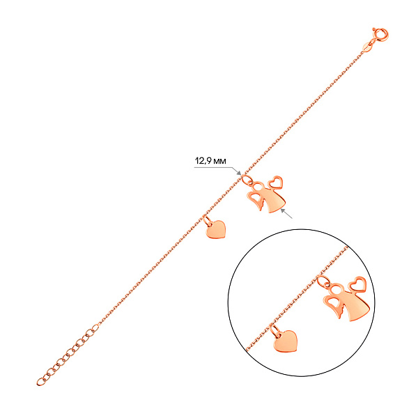 Золотой браслет с подвесками (арт. 326517) – изображение 3