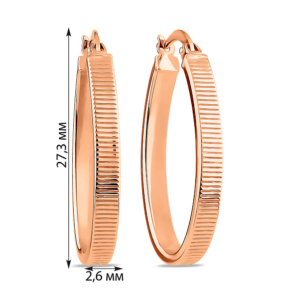 Серьги из красного золота без камней (арт. 1091149/25) – изображение 3