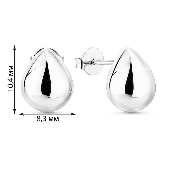Серебряные пусеты Капля (арт. 7518/7293) – изображение 2