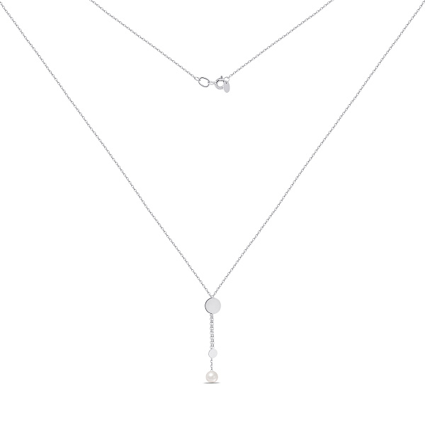 Золоте кольє з підвіскою Монета і перлиною (арт. 360359б) – зображення 1