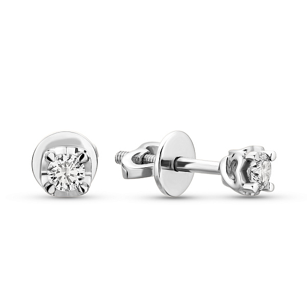 Пусеты из белого золота с бриллиантами (арт. Т011052015б) – изображение 1