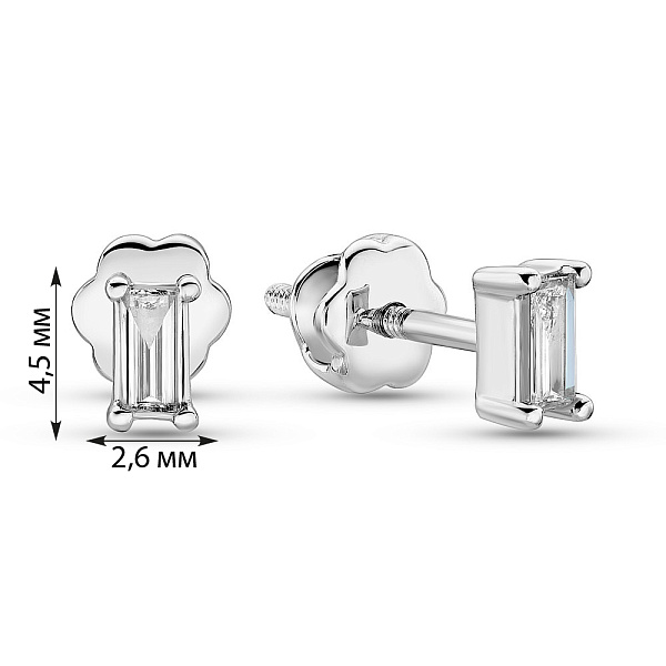 Сережки-пусети з білого золота з діамантами (арт. С341304015б) – зображення 4