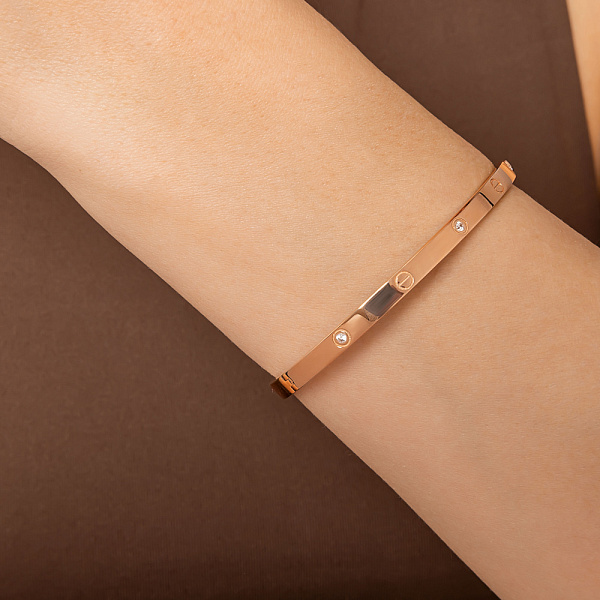 Браслет з червоного золота з фіанітами (арт. 340079) – зображення 2