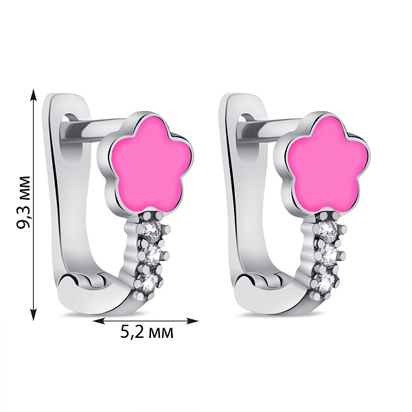 Серьги из серебра с эмалью и фианитами (арт. 7502/2716ер) – изображение 2