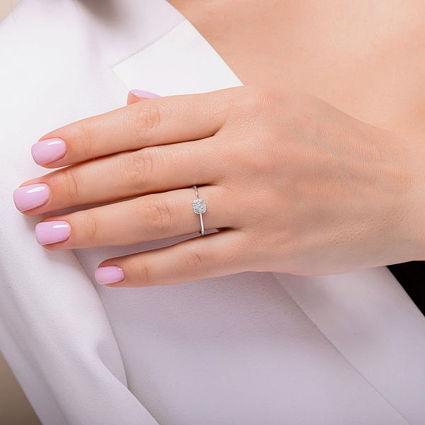 Кольцо из белого золота с бриллиантами (арт. К341478015б) – изображение 2