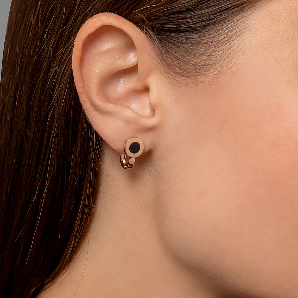 Серьги Лýна из красного золота с эмалью (арт. 111177ч) – изображение 3