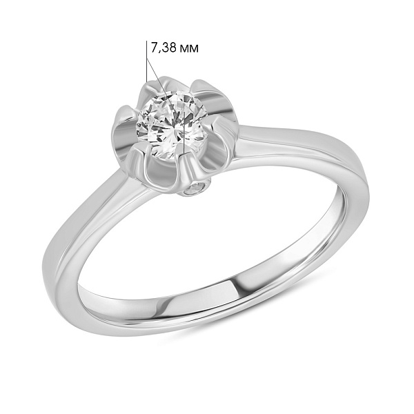 Серебряное кольцо с фианитом (арт. 7501/4885) – изображение 2