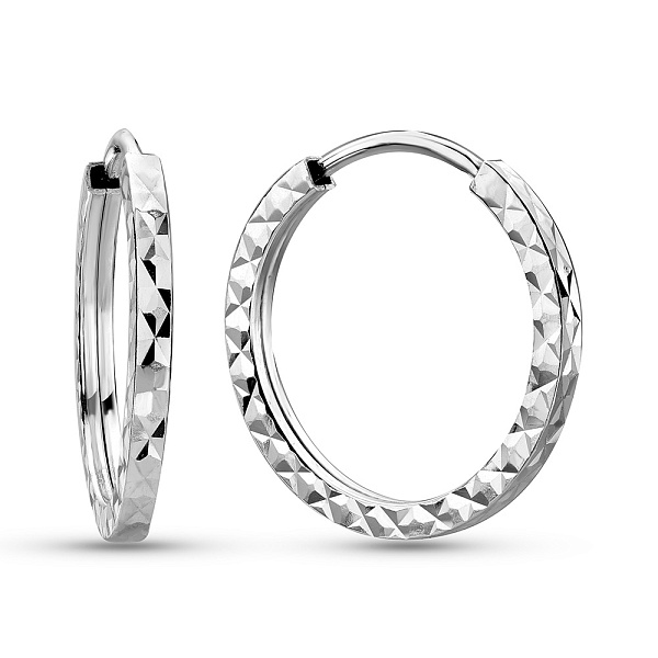 Серьги-кольца из белого золота (арт. 122104/20б) – изображение 1