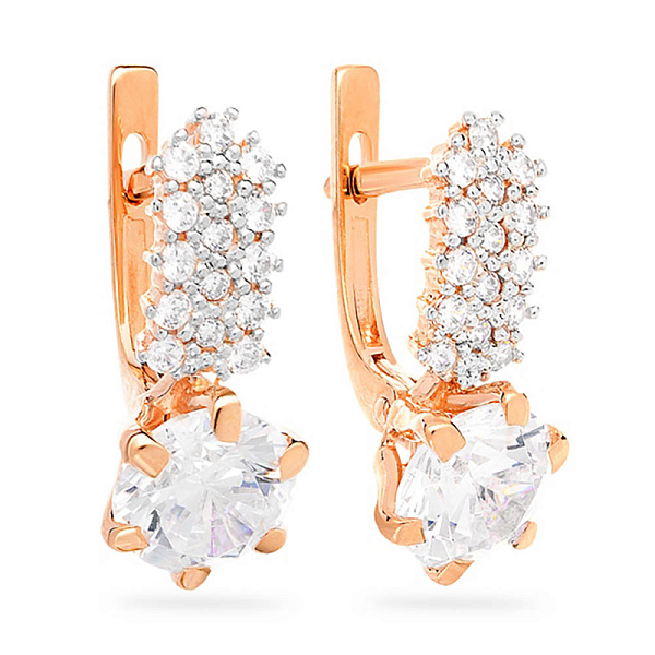 Золоті сережки з фіанітами (арт. 110132) – зображення 1