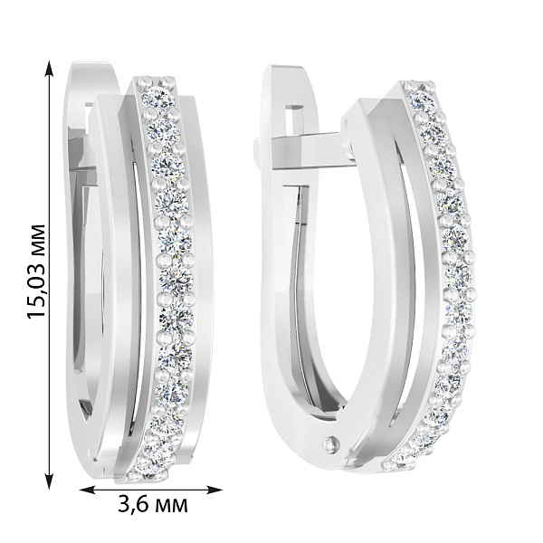 Золотые серьги с фианитами (арт. 111054б) – изображение 2