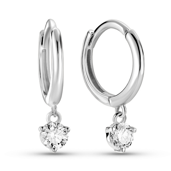 Сережки з білого золота з діамантами (арт. С011644020б) – зображення 1