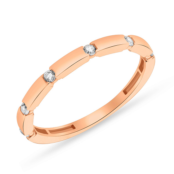 Кольцо из красного золота с фианитами (арт. 155401) – изображение 1