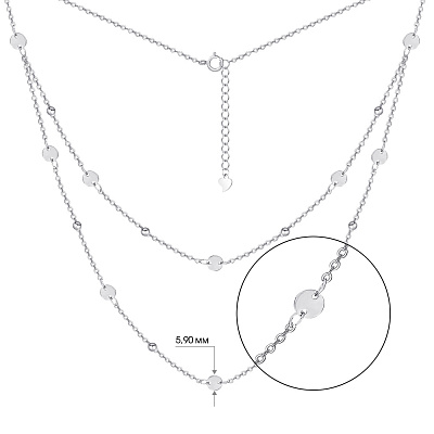 Кольє зі срібла з намистинками і з монетками (арт. 7507/1218)