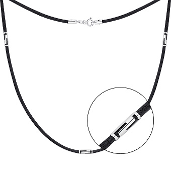 Ювелірний шнурок з шовку зі срібними вставками (арт. 7307/2027/3)