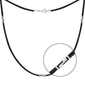 Ювелірний шнурок з шовку зі срібними вставками (арт. 7307/2027/3)