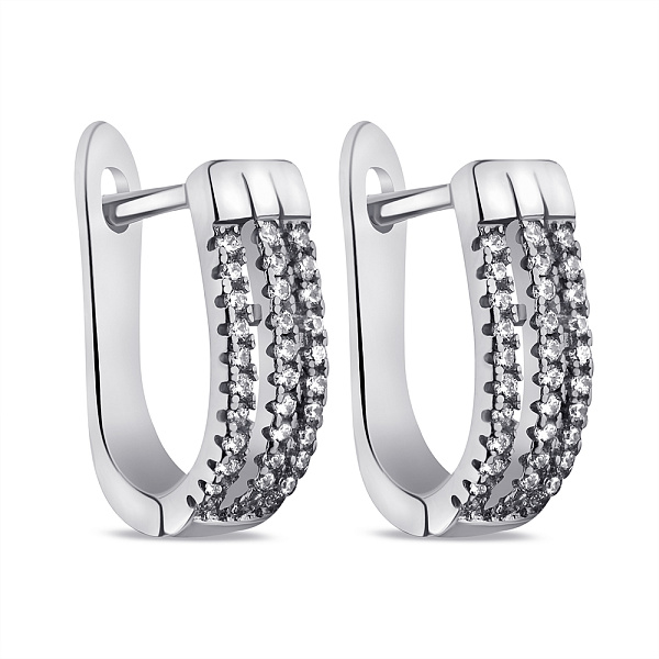 Серебряные серьги с фианитами (арт. 7502/СК2Ф/1096) – изображение 1
