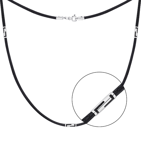 Ювелірний шнурок з шовку зі срібними вставками (арт. 7307/2027/3) – зображення 1