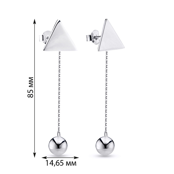 Серебряные пусеты Trendy Style с подвесками (арт. 7518/5172) – изображение 2