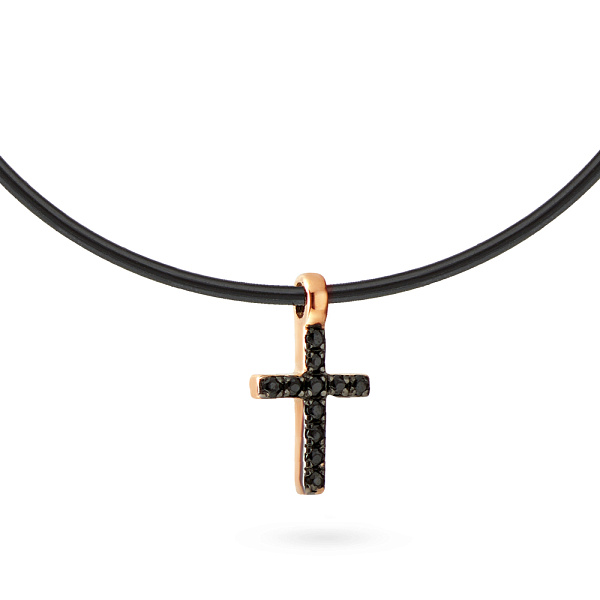 Золоте кольє з хрестиком з фіанітами (арт. 360082) – зображення 1