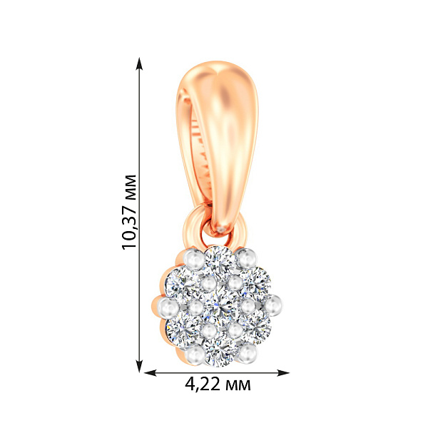 Золотий кулон з діамантами (арт. П011017005) – зображення 4