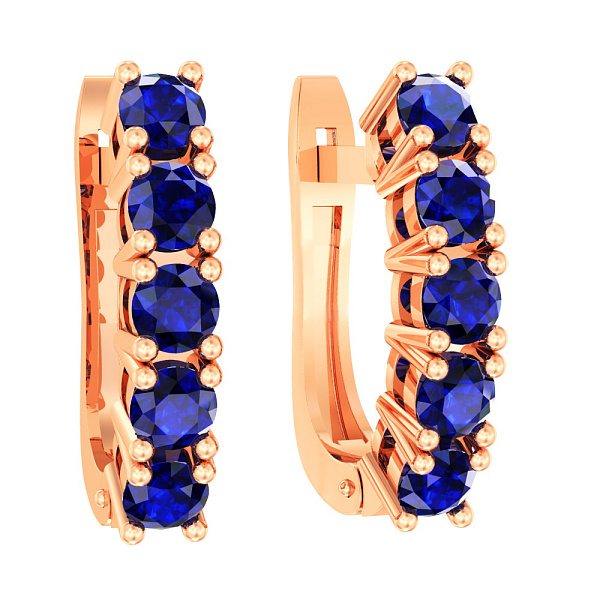 Золоті сережки з сапфірами (арт. 111027Пс) – зображення 1