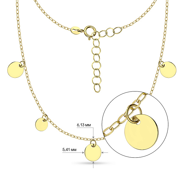 Кольє "Монети" золоте в жовтому кольорі металу (арт. 352169ж) – зображення 3