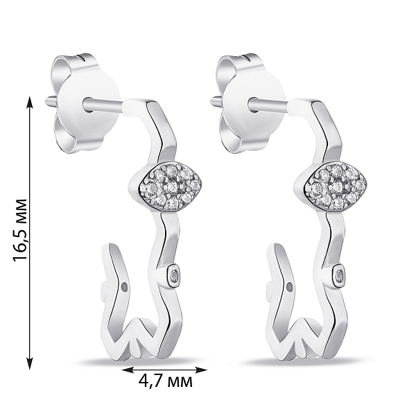 Серьги из серебра с фианитами (арт. 7518/6411) – изображение 2