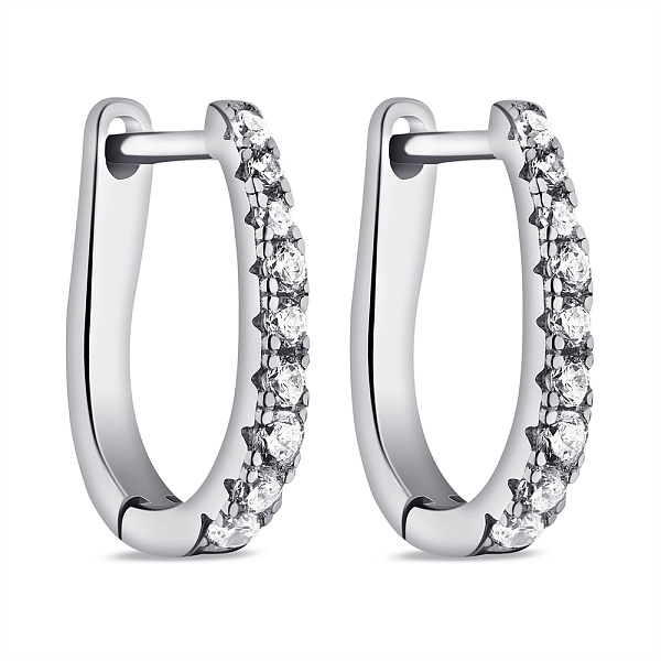 Серебряные серьги с дорожкой из фианитов (арт. 7502/9837) – изображение 1