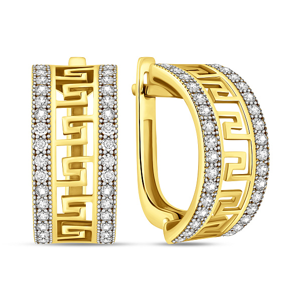 Серьги из желтого золота Олимпия с фианитами (арт. 113400ж) – изображение 1