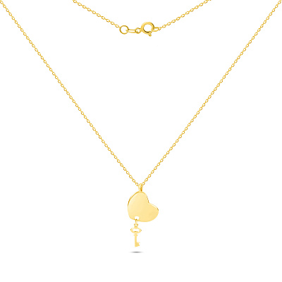 Колье «Ключ от сердца» из желтого золота (арт. 351133ж)