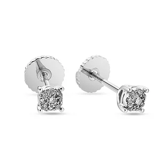 Пусети з білого золота з діамантами (арт. С341198010б)