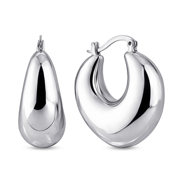 Серебряные серьги без камней (арт. 7502/10131/25) – изображение 1