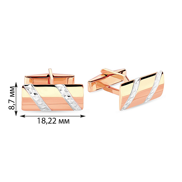 Запонки на сорочку з червоного золота (арт. 210104ра) – зображення 2