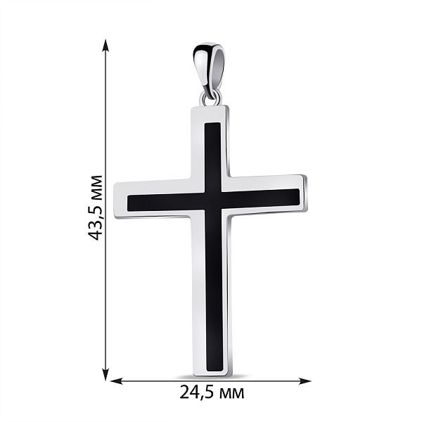 Крестик серебряный с эмалью (арт. 7503/3924еч) – изображение 2