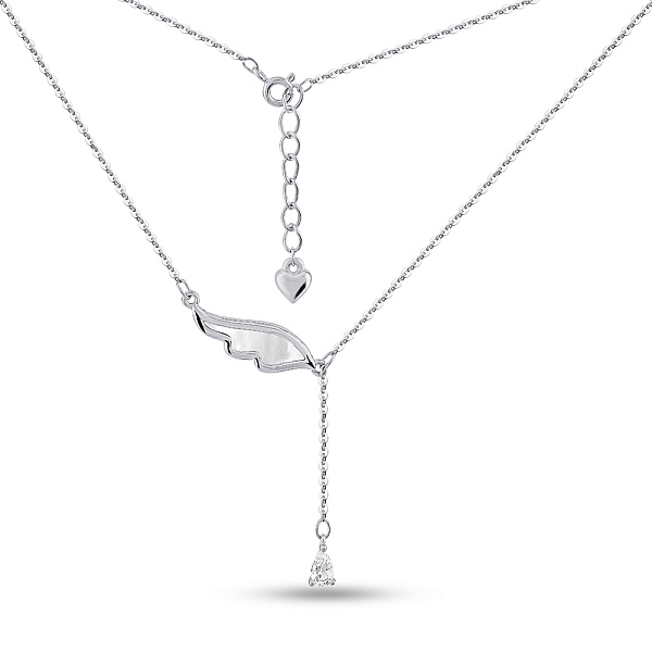 Серебряное колье Крыло с перламутром (арт. 7507/2229п) – изображение 2