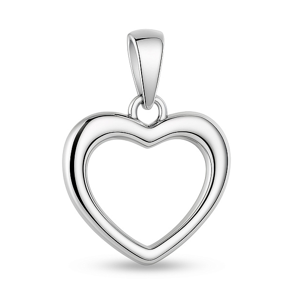 Серебряный подвес Сердце без камней (арт. 7503/4388) – изображение 1