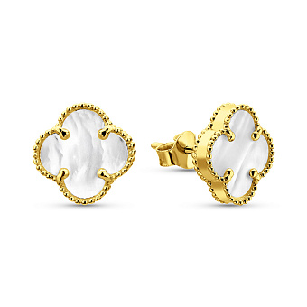 Сережки з жовтого золота з перламутром (арт. 104811/10жп)