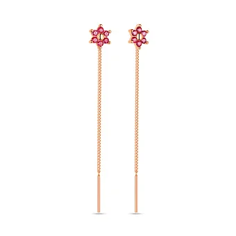 Дитячі сережки золоті з фіанітами (арт. 108703к)