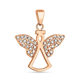 Подвес из красного золота "Ангел" с фианитами (арт. 423583)