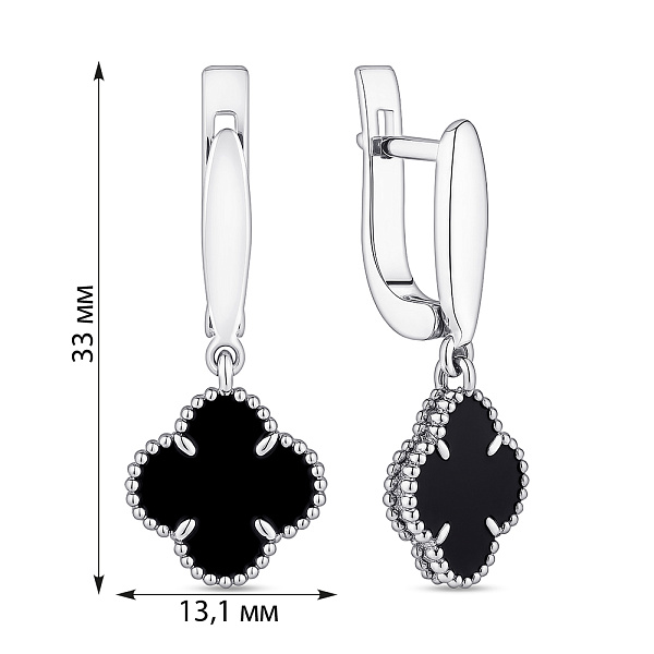 Срібні сережки Конюшина з емаллю (арт. 7502/1017ечсю) – зображення 2