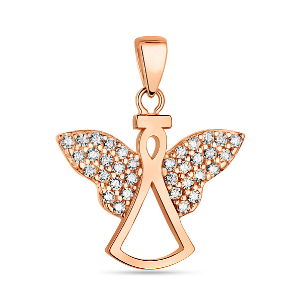 Подвес из красного золота "Ангел" с фианитами (арт. 423583) – изображение 1