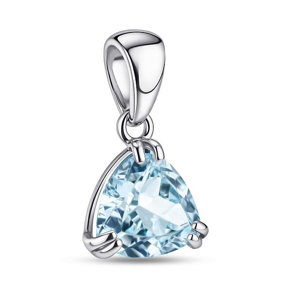 Серебряный кулон с одним топазом (арт. 7503/1690-6ПгП) – изображение 1