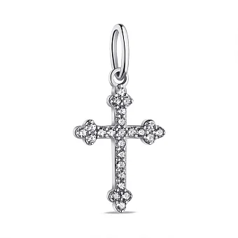 Хрестик зі срібла з фіанітами  (арт. 7503/П2Ф/328)